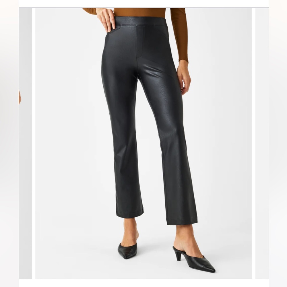 Spanx Leather-Like Cropped Kick Flare Pant